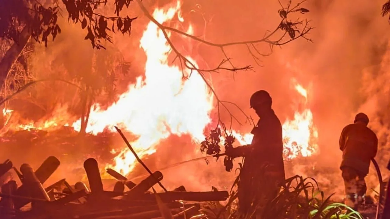Ditinggal Usai Bakar Sampah, Kebakaran Lahan Hampir Lahap Pemukiman Warga Sanankulon Blitar