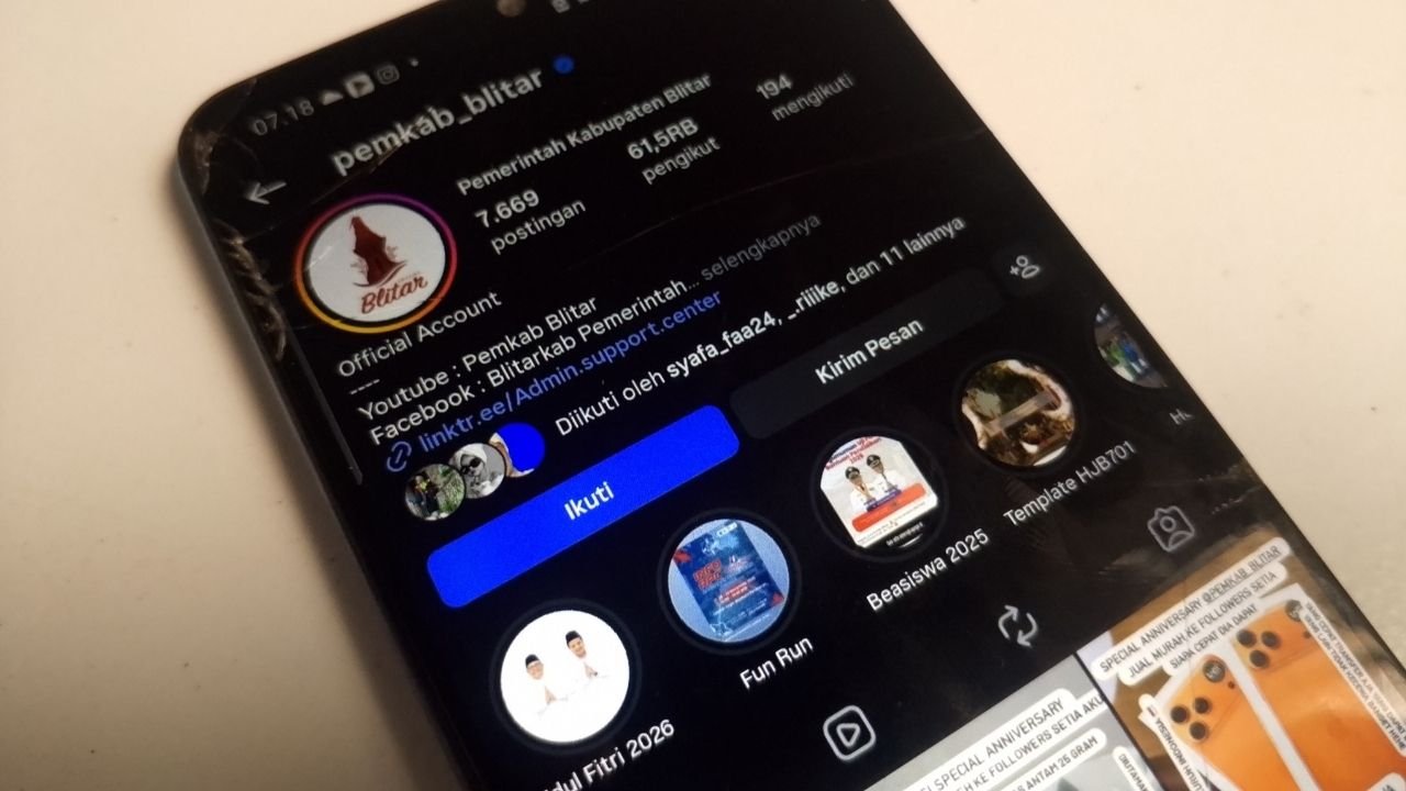Akun Instagram Pemkab Blitar Diretas, Masyarakat Diminta Abaikan Pesan Mencurigakan